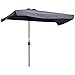 Outsunny Ombrellone Semicircolare da Terrazza e Giardino, Ombrellone a Mezzaluna per Parete con Manovella, 230x130x249cm, Grigio