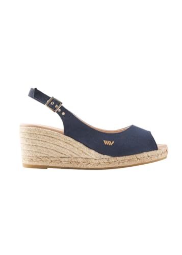 VISCATA Gavina Canvas Slingback Wedge with Ankle Strap Handmade 2 ½” Heel Women's Sandals with Breathable Organic Cotton Canvas and 100% Natural Jute Midsole for all Casual Occasions