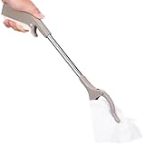 SHERCHPRY 40cm Stainless Steel Trash Picker Garbage Clamp Rubbish Grabber Tool with Iron Cramp for Sanitation Workers, Waste Bin Clip Suitable for Industrial Cleaning and Outdoor Trash