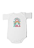 Cute Baby Printed Romper Mom Does All My ADLs Personalized Baby Funny Bodysuit Baby Shower Caring Mom Sweatshirt (Rainbow-Short Sleeve Romper, 0-6 Months)