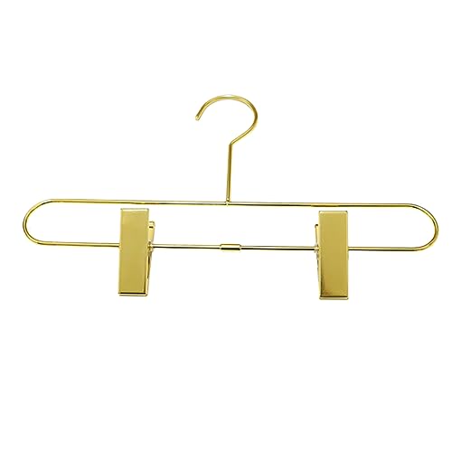 Vaguelly Metal Retractable Pants Hanger Clips Non Slip Multi Function Drying Rack for Adults Space Saving Wardrobe Organizer Golden Pants Clip Storage