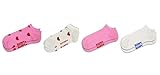 Happy Socks 4-Pack Heart Low Socks, White, M/L