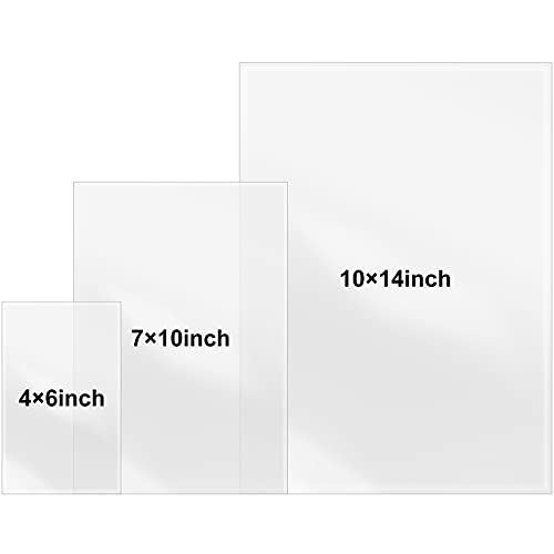 Image of Gersoniel 250 Pieces Heat Shrink Wrap Bags Heat Clear Shrink Film Wrap for Homemade DIY Packaging Soap Candle Bath (4 x 6'',7x10'',10 x 14'')