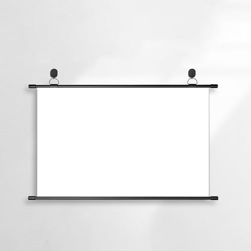 Écran de Projecteur Déroulant, Écran De Projection Enroulable Manuel Fixé Au Mur Et Au Plafond, 4:3/16:9 Qualité d'Image De Rideau De Projecteur HD pour Cinéma Maison Intérieur Extérieur(16:9 72in)