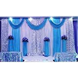 Intbuying Blue Wedding Reception Backdrop Decorations Ceremony Background