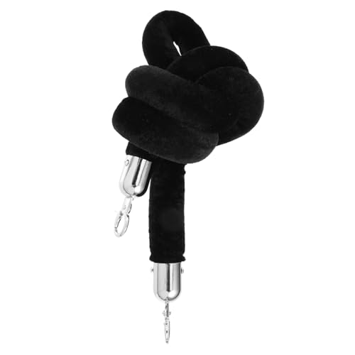 COOLHIYA Crowd Control Rope Barrier Velvet Stanchions Rope Crowd Control Divider Stainless Steel Black Crowd Control Barrier