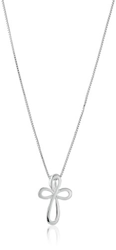 Sterling Silver Eternity Cross Pendant, 18