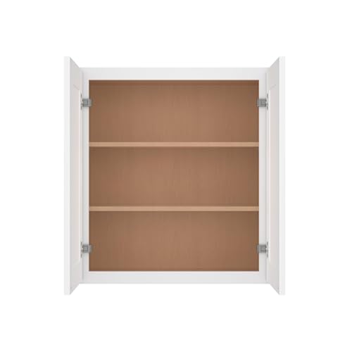 Image of Furinno Shaker Wall Kitchen Cabinet 2-Doors 2-Shelves, Ready to Assemble, 12 D x 27 W x 30 H, White