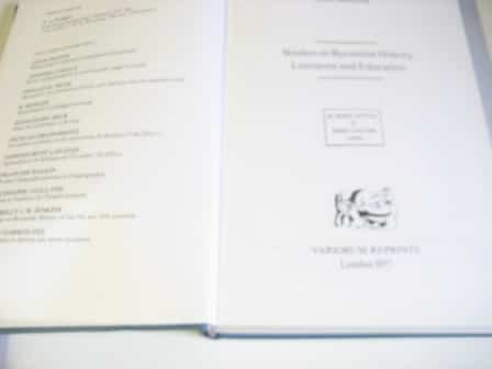 Buy Studies on Byzantine History, Education and Literature — BookShops.in