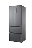 TCL RF436GM1110 Kühlschrank/Höhe 189cm/390L/Total No-Frost/Inverter Kompressor/Digitales Display/AAT Antibacterial Technology, Schwarz