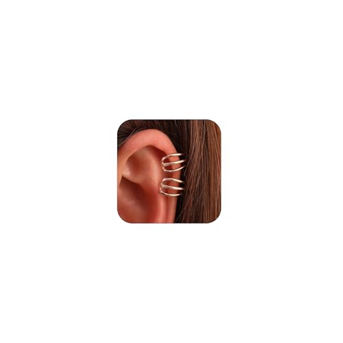 Image of Ear Cuffs Non Piercing 14K Gold Plated Ear Cuff Earrings for Women Trendy Clip on Cartilage Earring Stacks Non Pierced Adjustable Fake Earrings Set Jewelry Christmas Gift 2026 Stocking Stuffers