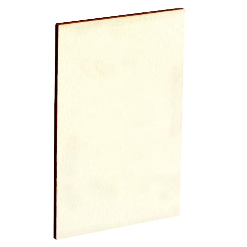 Bright Creations 60-Pack Unfinished Wood Rectangle Cutouts for DIY Crafts, 5.1 x 7.6 cm