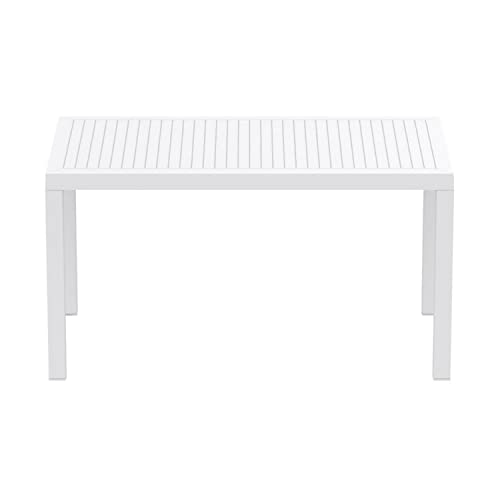 Compamia Ares 55" Resin Patio Dining Table In White, Commercial Grade #TOP1