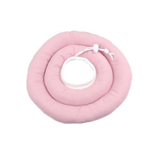 Collar de protección para mascotas, collar isabelino ajustable, anillo suave, para curar heridas, antiarañazos, antilamidas (rosa, L)