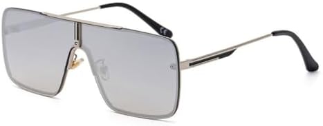 Oversized Steampunk One-Piece Sunglasses For Men Square Rimless Punk Sun Glasses For Male Vintage Eyewear Shades