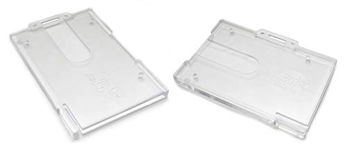 PCL Media ltd 5 x Badge Buddy ID Card Holders Horizontal Double Identity ID Card Pass Badge Holder Double Clear Enclosed Badge Holder Will Hold Two Plastic Cards 86 x 54mm - Image 4