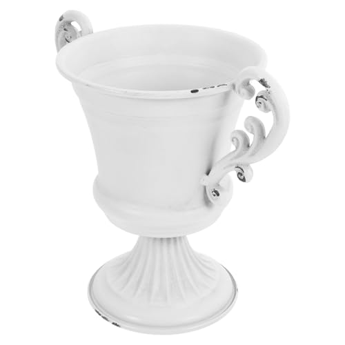 Angoily Maceta Urna de Pedestal Retro para Flores Macetero Multiusos para Jardín y Decoración Interior Jarrón Elegante Estilo Trofeo para Salón y Patio