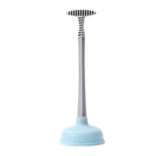 Aramox Toilet Plunger, Strong Suction Efficient Toilet Drain Plunger Bathroom Tub Kitchen Laundry Clogs Cleaner 14.5x41cm / 5.7x16.1in (Blue)