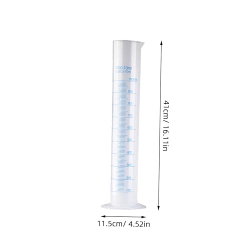 Probetas graduadas de plástico transparente en pack de 5 unidades con base pentagonal estable 2
