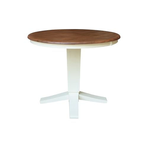 IC INTERNATIONAL CONCEPTS 36" Solid Wood Round Top Pedestal Dining Table - 29.9" High by IC INTERNATIONAL CONCEPTS - Image 2