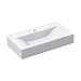 Mai & Mai Lavamanos 61.5X31.5X10.5cm Lavabo Rectangular de Cerámica Blanco con Orificio para Grifería de Lavabo sin Rebosadero BR895