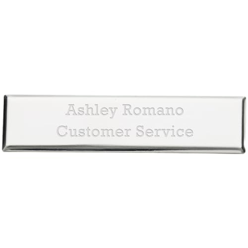 Things Remembered Engraved Silver Rectangle Plate- 2.6" Long by 0.6" Tall (Free Customization)