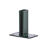 Dübelplatte Pfostenschuh Premium Standfußplatte Fußplatte für Zaunpfosten - L-Steine Betonsockel - 60x40mm Pfostenträger Aufschraubhülse (Moosgrün, 150mm)