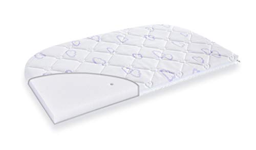Träumeland T030521 - Matratze Sleepy für Beistellbett, Größe 80 x 42 cm, eine Seite abgerundet