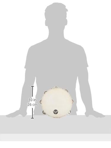 CP380 10" Wood Tambourine, Headed, Double Row Jingles image 4