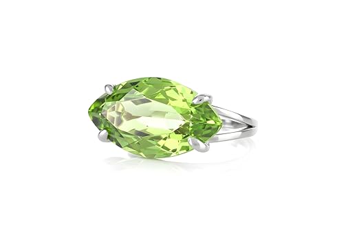 Bague tourmaline verte en argent sterling le cadeau d'anniversaire mémorable