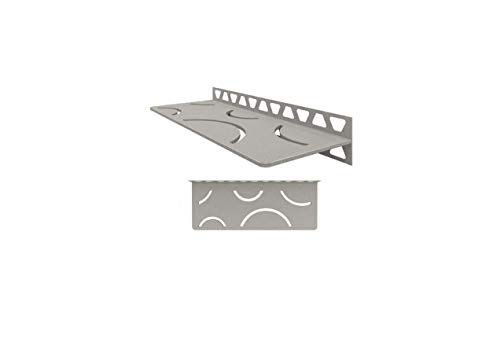 Exclusive Schluter Systems Wall Shelf-W - Curve Design -Stone Grey - (SWS1D6TSSG) Kerdi-Line Shower Acessory