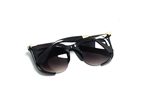 Óculos De Sol Feminino Com Proteção Uv-400 Y-167 (Preto-Brilhante)