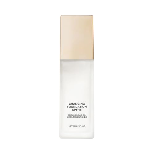 Base de maquillaje que cambia de color: corrector de cobertura total de 30 ml, base de adaptable para pieles maduras, fórmula para mejorar el brillo facial, cosmético corrector de, uso durad