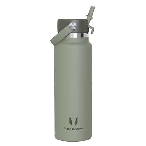 Sparrow SwivelSip Botella Termica   Botella Agua Acero Inoxidable Boca Ancha con Pajita   1.2L   Sin BPA y Antifugas   para Deporte, Gimnasio, Oficina, Yoga, Ciclismo
