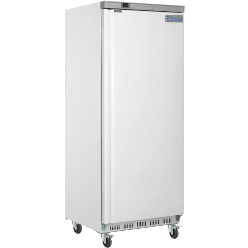 Empura 31-Inch One-Section Solid Door Reach-In Freezer | Commercial Upright Single Cooler for Hotel Restaurant Deli Cafeteria Ice Cream| (3) Epoxy-Coated Shelves, 22.69 Cu Ft, White, 110v (-10 to 0°F)
