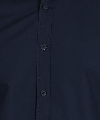 Image of Fifth Anfold Men's Pure Cotton Solid Color Mandarin Collar Full Sleeve Casual Wear Shirt, Office Wear for Men