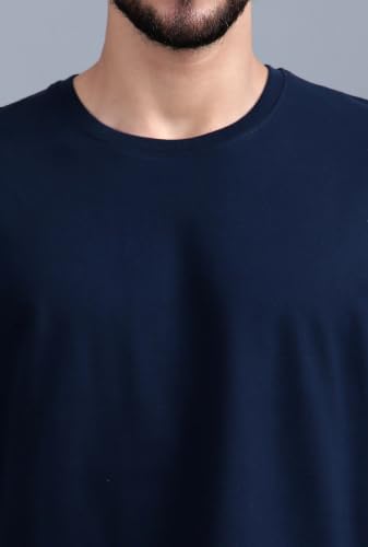Image of Men's 240 GSM Cotton Oversized Tee - Heavyweight Bio-Washed Fabric | Premium Street Style | Super Soft, Thick & Breathable T-Shirt