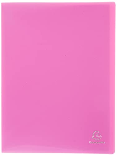 Exacompta - Ref 88227E - Semi-Rigid PP Display Book - Suitable for A4 Documents, Wipeable Cover, 500 Micron Polypropylene, 20 Pockets, 40 Viewing Pages - Pink Cover