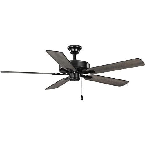 Progress Lighting P250084-31M AirPro 52-Inch AC Motor 5-Blade Ceiling Fan 52x52x12.5 in Transitional Matte Black