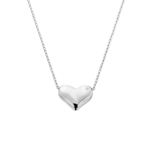 Hot Diamonds Desire Statement Heart Silver Pendant | 925 Sterling Silver with Real Hand-set Diamond | Perfectly wrapped in luxury gift wrapping | Amazing Gift For Loved Ones