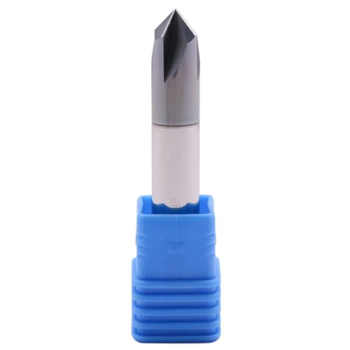 Image of 4 Flute 90 Solid Carbide Chamfer End Mill(1Pc, 3 /8 inch), AlTiN Coated | 90 Chamfer Angle, 3 /8 inch Shank 2-1 /2 inch OAL, Single End, V Groove Router Bit, for Milling Alloy Steel, Carbon Steel, Cast Iron
