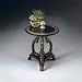 Wood and Black Fossil Stone Accent Table by Butler