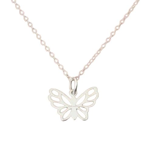 Petite Butterfly Solid 925 Sterling Silver Necklace, Transformation Metamorphosis Gift, Bug Insect Nature Necklace, Botanical Jewelry