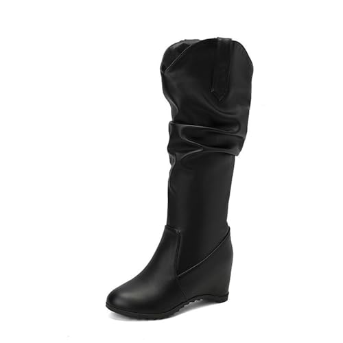 Bottes de mode pour femmes à talons hauts compensés 8cm hauteur genoux