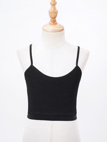 Kids Girls Cami Tank Crop Top Rib Knit Undershirts Young Girls Sports Training Bras Underwear Vest3