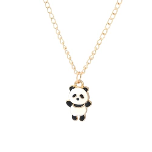 Collier en argent sterling 925 panda médaillon rouge