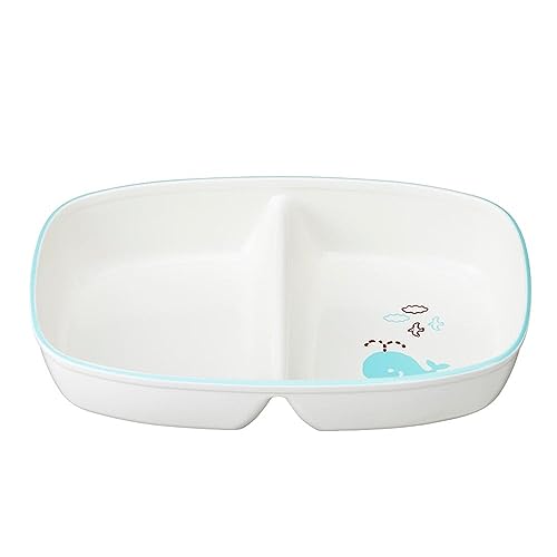 カインズ(CAINZ) 子供用食器 仕切りプレート くじら HAJIKU 軽量 割れにくい 汚れが落ちやすい 水切れ 食器 プラスチック 食洗機対応 電子レンジ可 子ども用 プレート