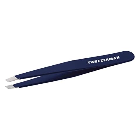 Tweezerman Exclusive Evening Blue Slant Tweezer - Hair Removal Tweezers, Stainless Steel Cover