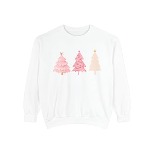 Pink Christmas Tree Sweatshirt, Cozy Holiday Pullover, Unisex Sweatshirt, Winter Fashion, Gift for Her or Him