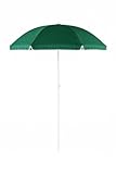 KAMACA Sonnenschirm mit UV-Schutz Ø 155 cm Höhe 135 cm Tragbarer Strandschirm Gartenschirm Kompakt Schirm höhenverstellbar stabil leicht Perfekt für Garten Balkon Camping Picknick unterwegs (grün)
